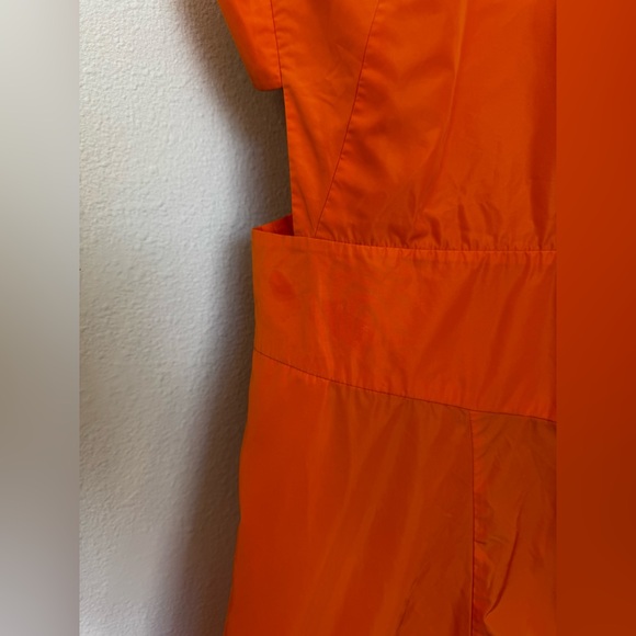 Tibi Italian Sporty Nylon Sleeveless Balloon Dress in Orange Size 10 - Picture 16 of 17